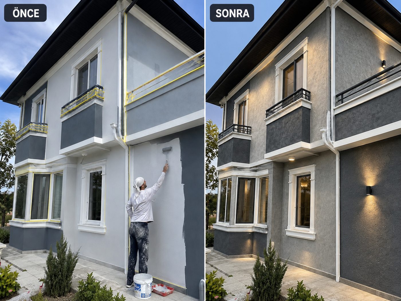 Selçuk dış cephe boya öncesi ve sonrası